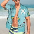 thumbnail image 5 of Lsque Travelling on Airplane pattern Hawaiian Shirt for Men, Unisex Summer Beach Casual Short Sleeve Button Down Shirts-Large, 5 of 9