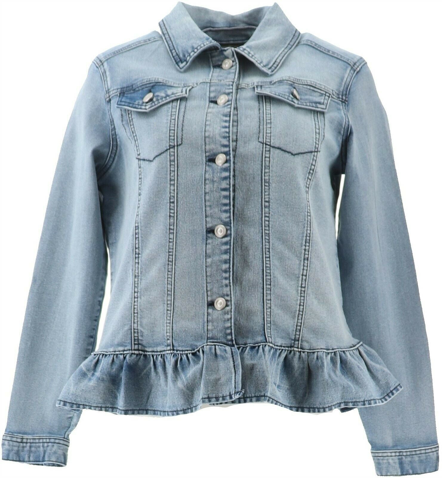ruffle hem denim jacket