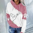 thumbnail image 2 of Fiaer Women Hoodies Cute Dog Fist Bump Graphic Long Sleeve Hooded Pullover Oversized Drawstring Baggy Fit Sweatshirts with Pockets Pink XL, 2 of 4