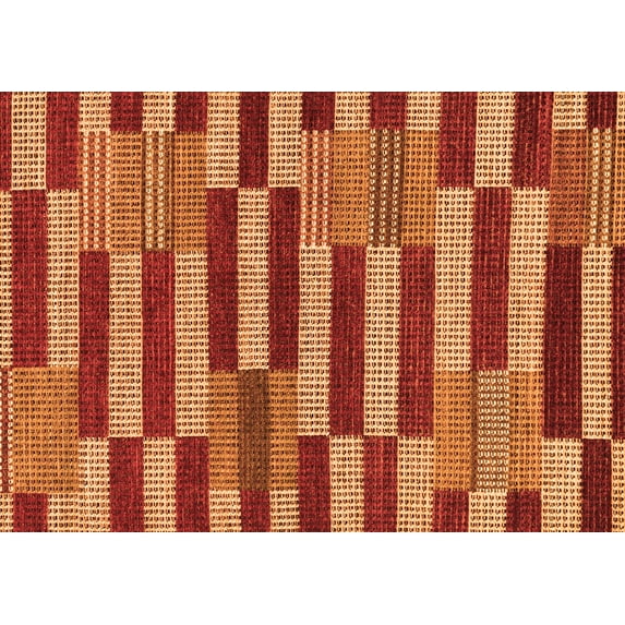 Ahgly Company Indoor Rectangle Abstract Orange Modern Area Rugs, 7' x 10'