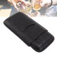 thumbnail image 1 of Portable Cigar Case, Moisturizing Leather Humidor 3 Holder  For Office Travel Use, 1 of 8