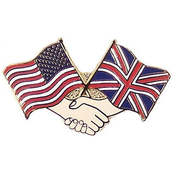 USA and England Flag Pin