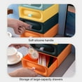 thumbnail image 4 of Storage Box Desktop Drawer Stationery Organizer Plastic Stackable Cosmetic Container  Blue, 4 of 10