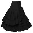 thumbnail image 5 of Mrat Women's Vintage Gothic Skirt Renaissance Style High-Waisted Gothic Layered Ruffled Knee Length Skirt S-69 Black XXL, 5 of 8