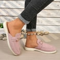 thumbnail image 4 of Pink Women'S Open-Toe Mules Slip On Loafers With Metal Accents Flat Shoes For Casual Comfortable Suitable For Indoor And Outdoor Wear Size 41, 4 of 9