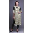 thumbnail image 2 of Bimba Long Kurti Droit pour Femmes Imprimé Indien Rayonne Slub Tunique Manches 3/4, 2 of 6