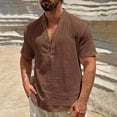 thumbnail image 5 of BUIGTTKLOP Mens Casual Shirt Short Sleeve Collar Textured Shirts Summer Beach T-Shirts 2026, 5 of 5