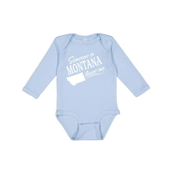 Inktastic Someone in Montana Loves Me Boys or Girls Long Sleeve Baby Bodysuit