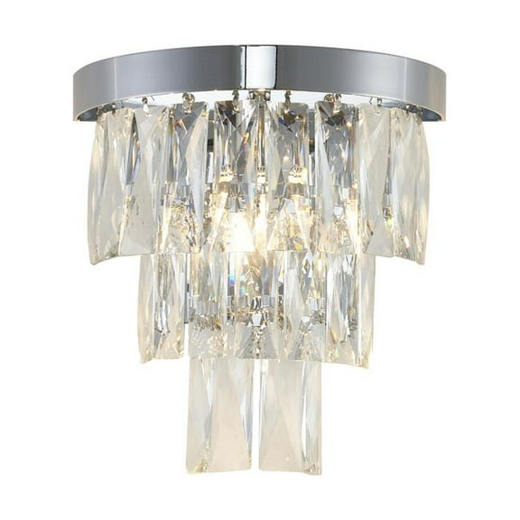 Bethel International Wall Sconce Chrome Metal & Crystal