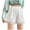 White, variant on Plus Size Women Shorts Denim Tennis Shorts for WomenFashionable Solid Color Lace Bottom Shorts