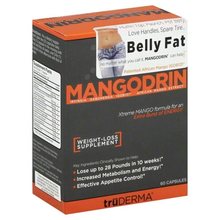truDERMA Mangodrin Xtreme African Mango Weight Loss Supplement, 60 Ct