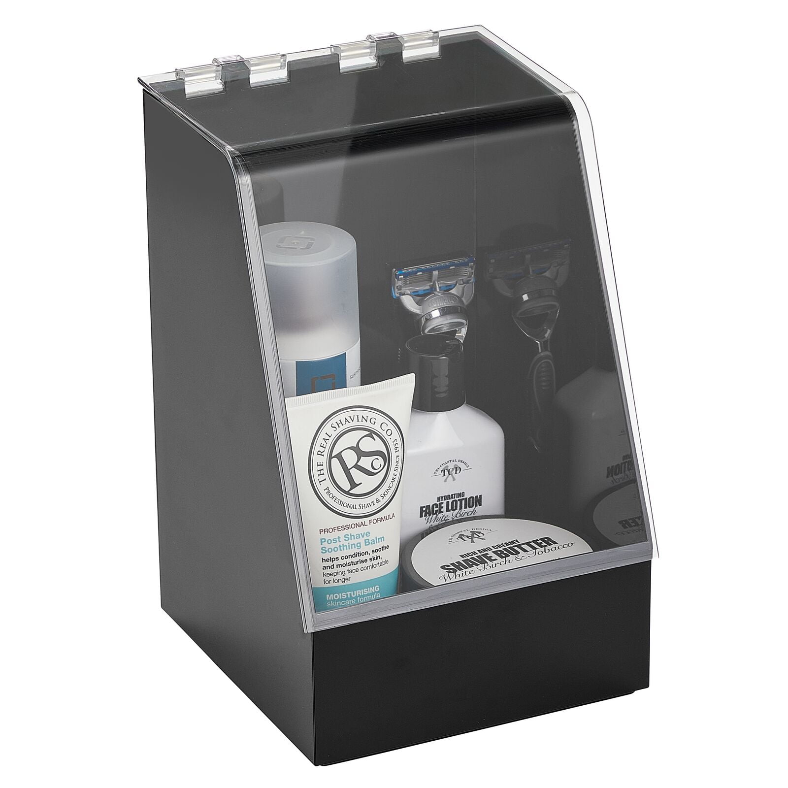 mDesign Bathroom Storage Box with Lid Small Plastic Storage Box for