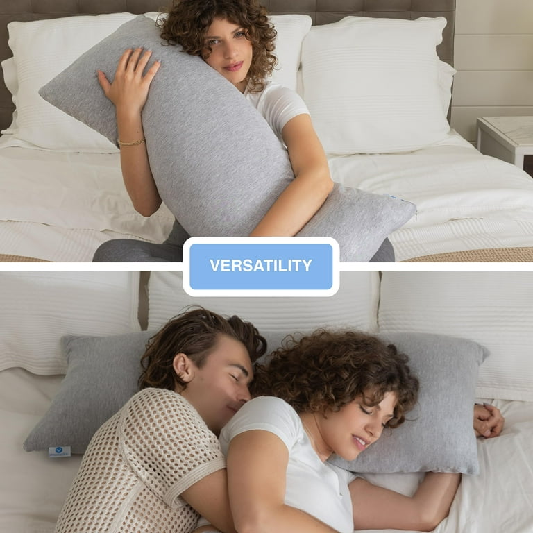 Pharmedoc Pregnancy Pillows, U-Shape Full Body Pillow – Jersey Cover Grey –  Pregnancy Pillows for Sleeping – Body Pillows for Adults, Maternity Pillow