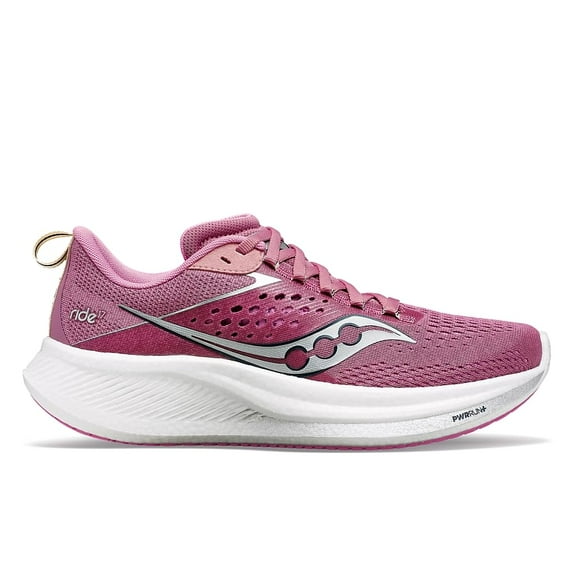 Saucony Women's Ride 17 Sneaker, Orchid/Silver, 5 Wide