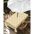 thumbnail image 3 of Outdoor Tablecloth with Umbrella Hole, Yellow Moroccon Spillproof Waterproof Outdoor Table Cover, Farmhouse Minimalist Ethnic Geometric Patio Tablecloths for Party Picnic Camping, Rectangle 60"x84", 3 of 9