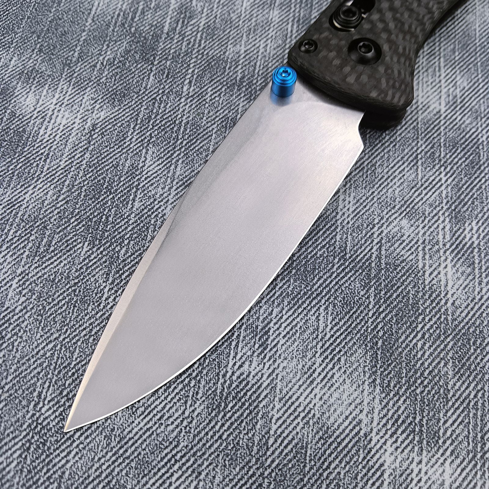 EDC Men's Everyday Folding Pocket Knife with Carbon Fibre Handle and Manual Opening for Camping , Black