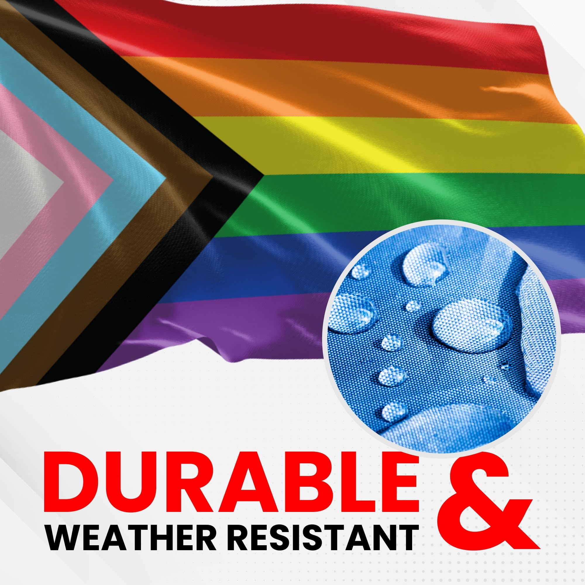 Fun Flags Progress Pride Rainbow Flag - Durable and Weather Resistant Beach Flags, Vibrant Color Pride Banner, 3x5 Indoor And Outdoor Flag, Yard Lawn Outdoor Decor