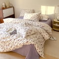 thumbnail image 2 of Juego de Funda Nórdica de Cerezas Moradas para Niñas, Juego de Ropa de Cama de Frutas para Verano 100% algodón., 2 of 7