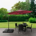 thumbnail image 3 of CorLiving 400 Series 8ft Tall Wine Red 9.5ft Wide Octagon Shaped Canopy Tilting Cantilever Patio Umbrella with Powder Coated Steel Frame, 3 of 11