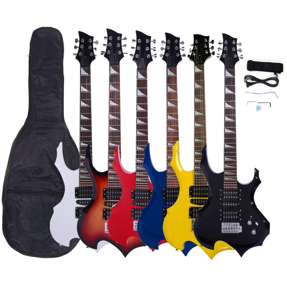 Ktaxon 38" Beginner Flame Type Professional Electric Guitar With Bag,Pick,Strap,Tremolo Bar 6 Color