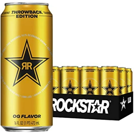 Rockstar Energy Drink, Throwback Edition: O.G., 16 Fl Oz (Pack Of 12) - Packaging May Vary