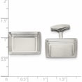 thumbnail image 3 of Stainless Steel Brushed And Polished Rectangle Cufflinks (16 X 23) Made In China -Jewelry By Sweet Pea, 3 of 6