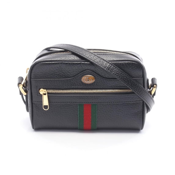 Pre-Owned Gucci Ophidia Shoulder Bag, Leather, Women's, Black, Multicolor, 719885