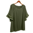 thumbnail image 5 of Green Tshirts for Womens Plus Size Tops Tunic Short Sleeve Crew Neck Shirts Casual Soft Blouse 1XL 5XL Summer Tops, 5 of 6