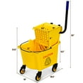 thumbnail image 2 of Costway Commercial Mop Bucket Side Press Wringer on Wheels Cleaning 26 Quart Yellow, 2 of 12