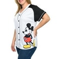 thumbnail image 4 of Women's Plus Size Disney Mickey Mouse Baseball Jersey 28 Shirt White Button Down, 4 of 7