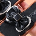 thumbnail image 6 of Quealent Girl's Slip on Sandals Bow Sandals Round Open Toe Beach Sandals Black for Size 2.5, 6 of 8