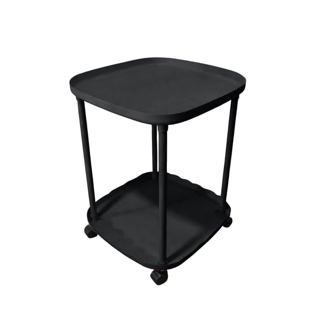Mlkoz Organizers and Storage, Home Sofa Side Table Concise Rolling Coffee Table Personalized Plastic Bedside Table For Bedroom Double-Tier Storage Rack