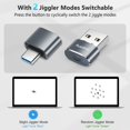 thumbnail image 2 of Mouse Jiggler AUEDROT Metal USB Mouse Mouse Mouse Mouse, gris con adaptador, 2 of 7