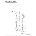 thumbnail image 6 of Kingston FB2148DPL Paris Two-Handle 2-Hole 8" Centerset Kitchen Faucet in Brushed Nickel, 6 of 7