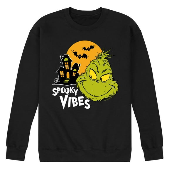 The Grinch  - Grinch Spooky Vibes  - Men's Crew Neck Fleece Pullover