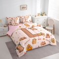 thumbnail image 2 of Erosebridal Monogrammed L Twin Bedding Sets for Kid, Capybara Lover Bedding Comforter Set, Pink Reversible, 7pcs, 2 of 7