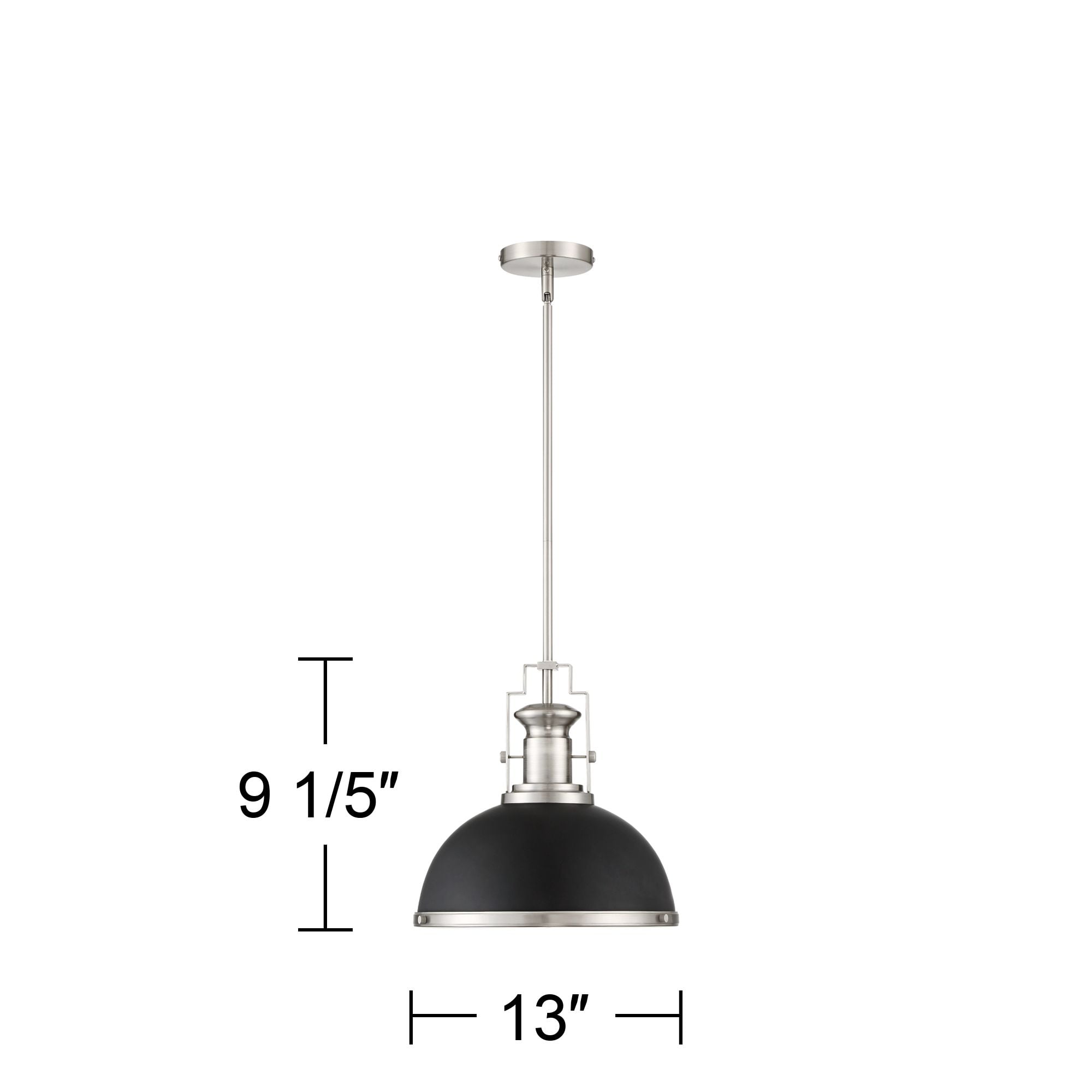Possini Euro Design Black Brushed Nickel Dome Mini Pendant Light