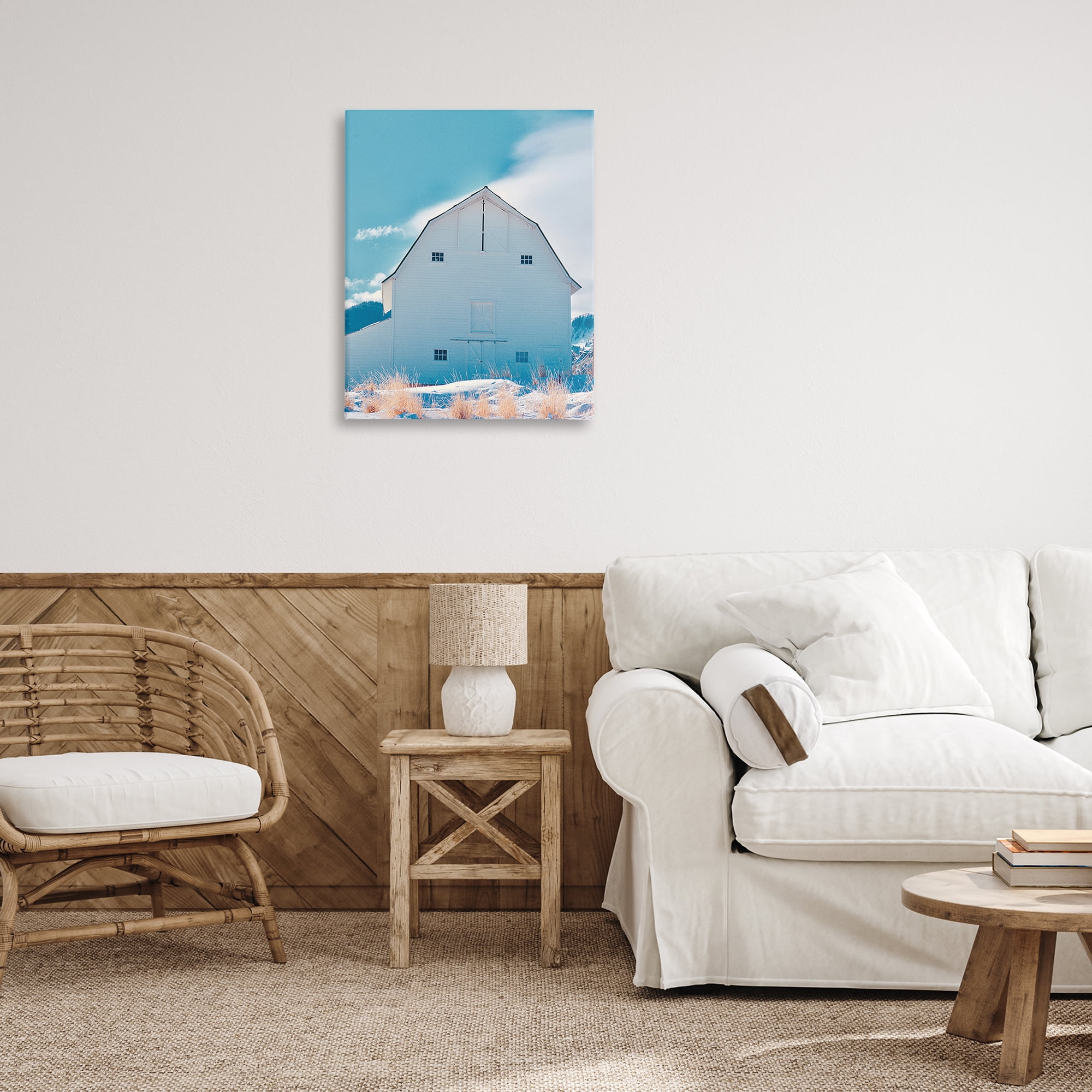 Stupell Industries Niveous Winter Barn Nautical & Beach Photography Wrapped Canvas Art Print Wall Art, 24 x 30