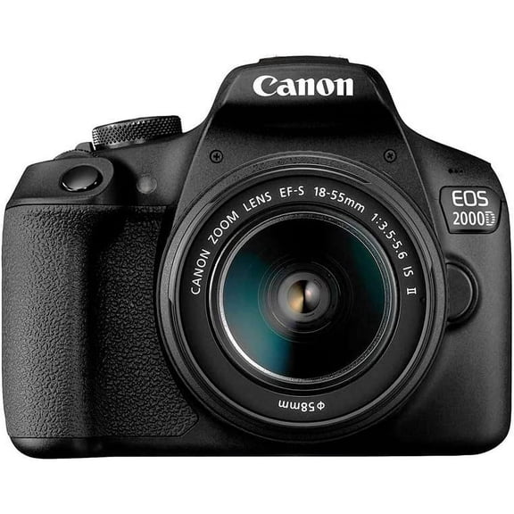 Restored Canon EOS 2000D / Rebel T7 DSLR Camera with EF-S 18-55mm f/3.5-5.6 IS II Lens, 24.1MP, Full HD 1080p, Wi-Fi, International Version, Black