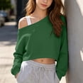 thumbnail image 4 of Mifsaly Girls Cropped Sweatshirts off the Shoulder Long Sleeve Pullover Tops Fall Winter Casual Loose Fit Active Loungewear, 4 of 9