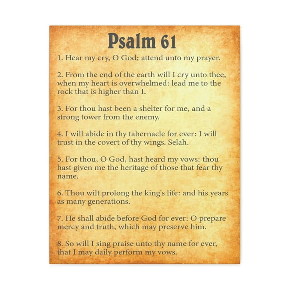 Scripture Walls Psalm 61 Chapter Gold Bible Canvas Christian Wall Art Ready to Hang Unframed