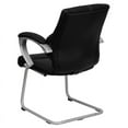 thumbnail image 3 of Leather Executive Office Guest and Reception Waiting Room Chair, Black, 3 of 5