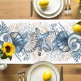 thumbnail image 4 of Burlap Table Runner 90 Inches Long, Summer Ocean Coral Seagrass Non-Slip Kitchen Table Runners for Dining Room Everyday Use Party Table Decorations Abstract Conch Shell, 4 of 9