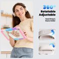 thumbnail image 6 of Case for iPad Air 13 inch M3 2025/M2 2024 12.9 inch (3rd/4th Gen) with Screen Protector, 360 Degree Rotating Kickstand Hand Strap Shockproof Cover with Shoulder Strap, Rainbow Pink, 6 of 7