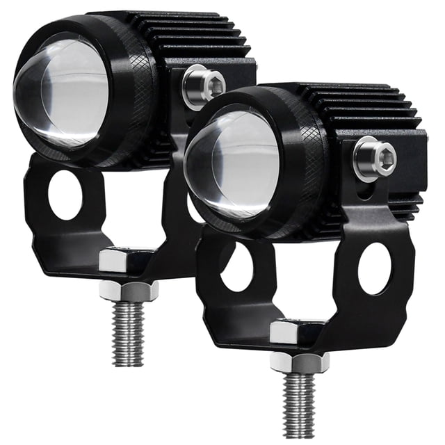 Tignapoo G0027 Dual-Color Motorcycle Auxiliary Lights - White & Amber LED, 2-Pack, IP67 Waterproof, Adjustable Mounting, 6000LM, 60W, for All Vehicles