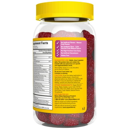 Nature Made Prenatal Gummies with DHA and Folic Acid, 60 Count