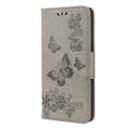 thumbnail image 3 of TechCircle Google Pixel 6 Wallet Case, Butterfly Flower Embossed PU Leather Magnetic Flip Kickstand Shockproof Cover with Card Slots & Wrist Strap - Gray, 3 of 6