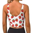 thumbnail image 4 of Picia Strawberries Sports Bra for Women,Padded Strappy Sports Bras Medium Support Yoga Bra with Removable Cups,Running Yoga Bra-XX-Large, 4 of 9