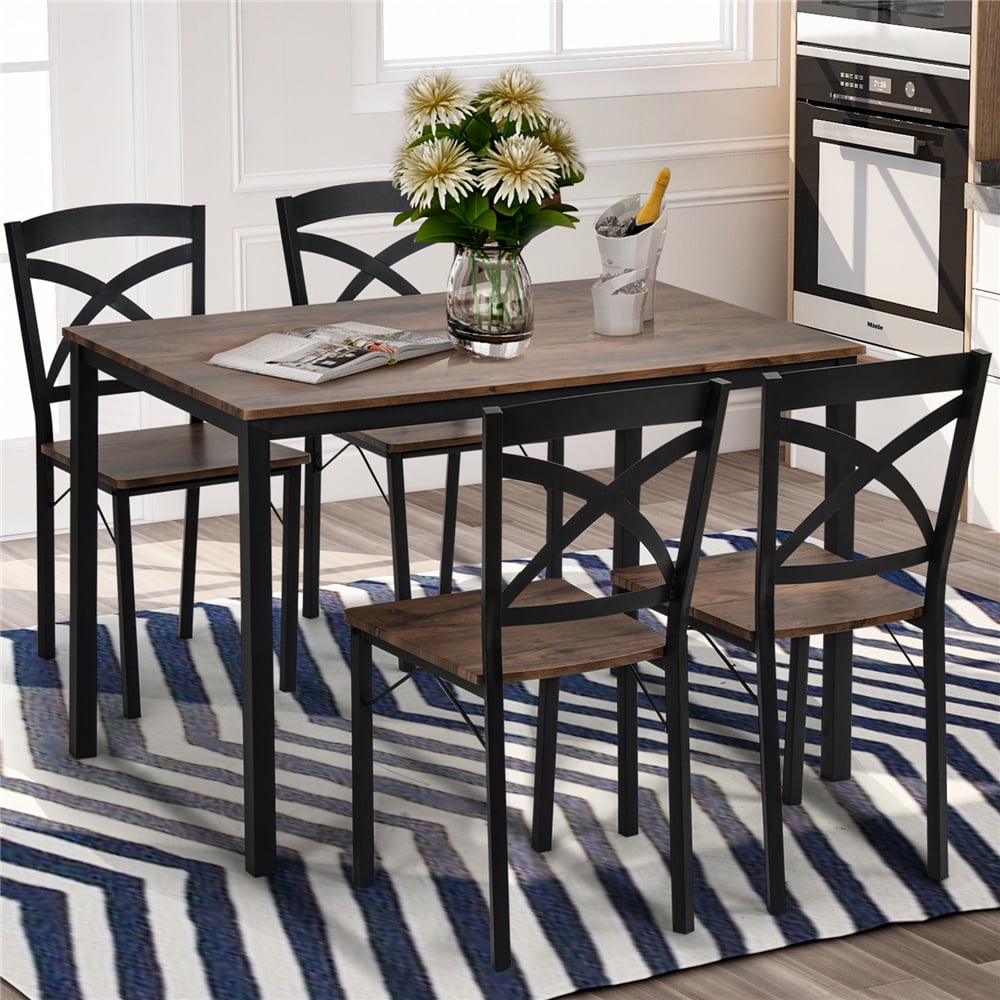 Dining Table Set for 4, Modern 5 Piece Dining Table Sets with Dining