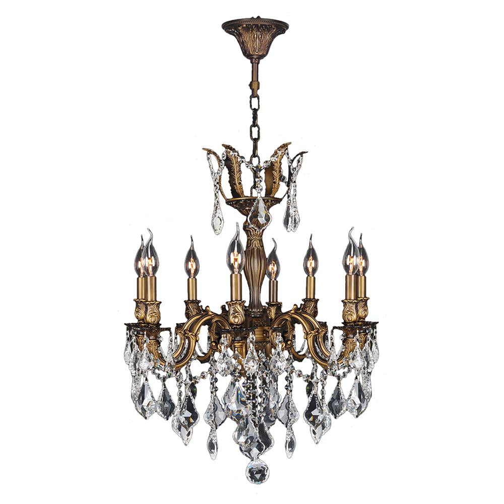 Versailles Collection 8 Light Antique Bronze Finish and Clear Crystal Chandelier 22